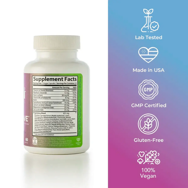 Neurofix+Chill dopamine supplement with L-theanine and Rhodiola - Numi Naturals