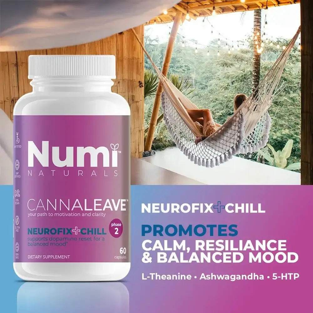 CANNALEAVE Neurofix+Chill - Dopamine Reset for a Balanced Mood* 60 vegan capsules - Numi Naturals