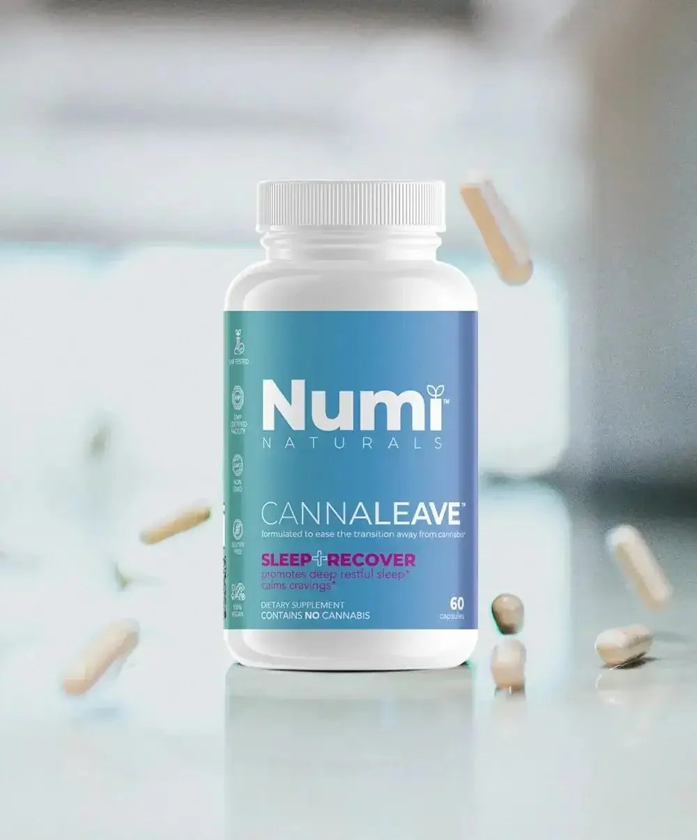 CANNALEAVE Sleep+Recover - Restorative Sleep* Relaxed Mood* 60 capsules - Numi Naturals