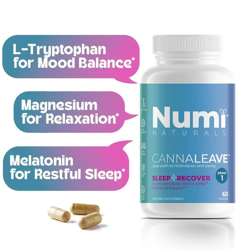 Sleep+Recover natural sleep aid - restful sleep and relaxed mood - 60 capsules - Numi Naturals