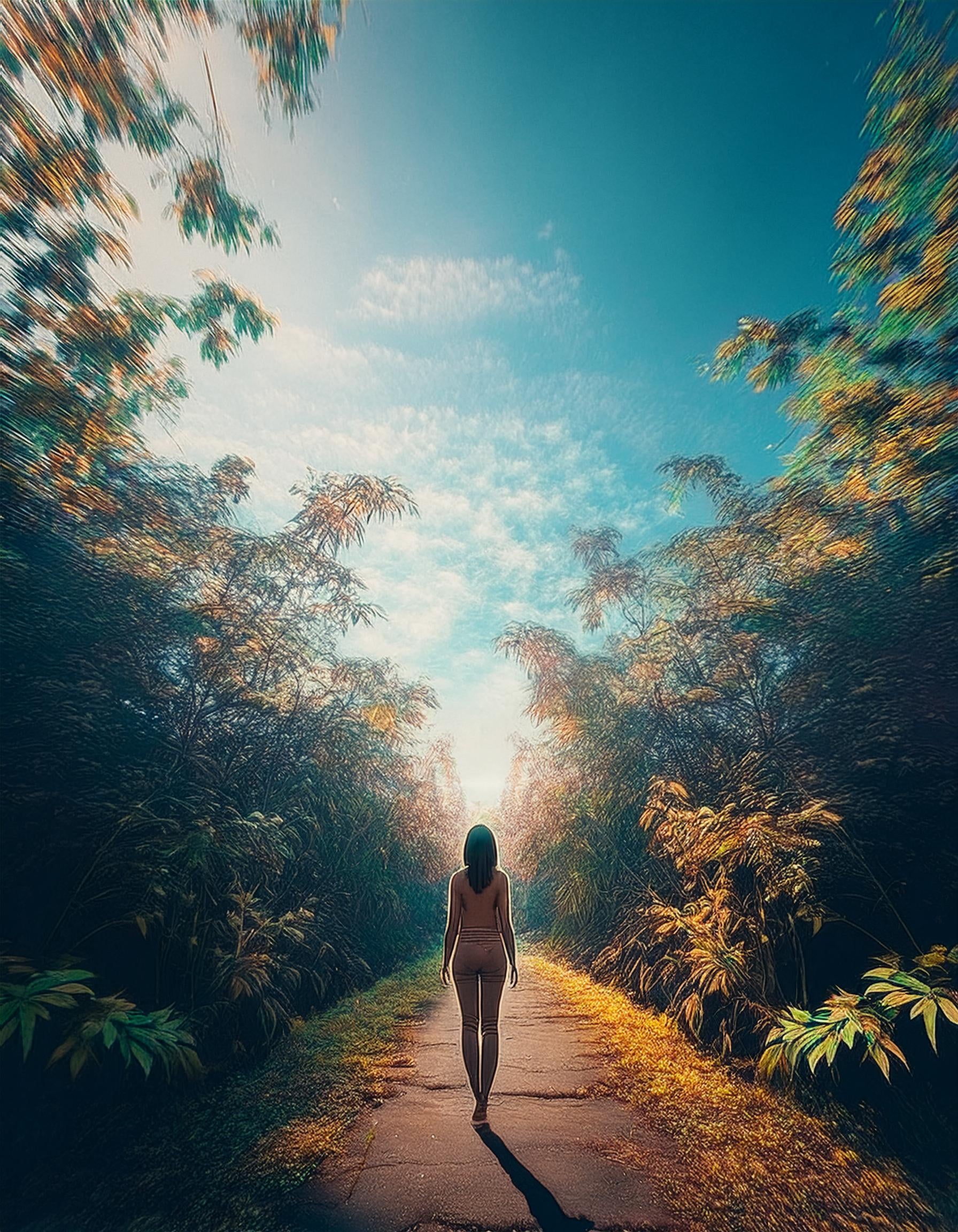 Standing at a crossroads, ready to embark on a journey to leave cannabis with Cannaleave by Numi Naturals.