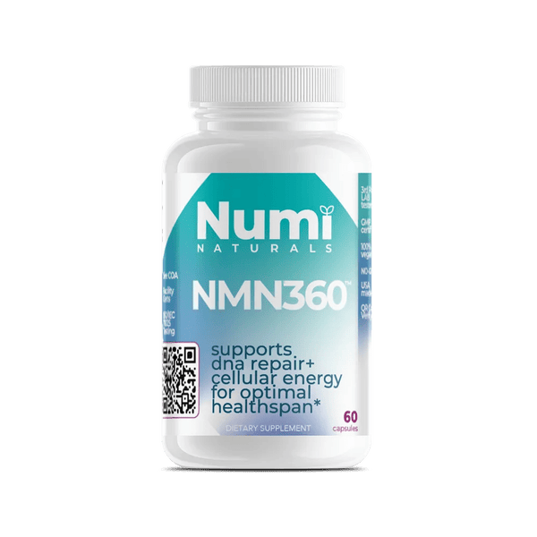 NMN360 supplement bottle concept from Numi Naturals
